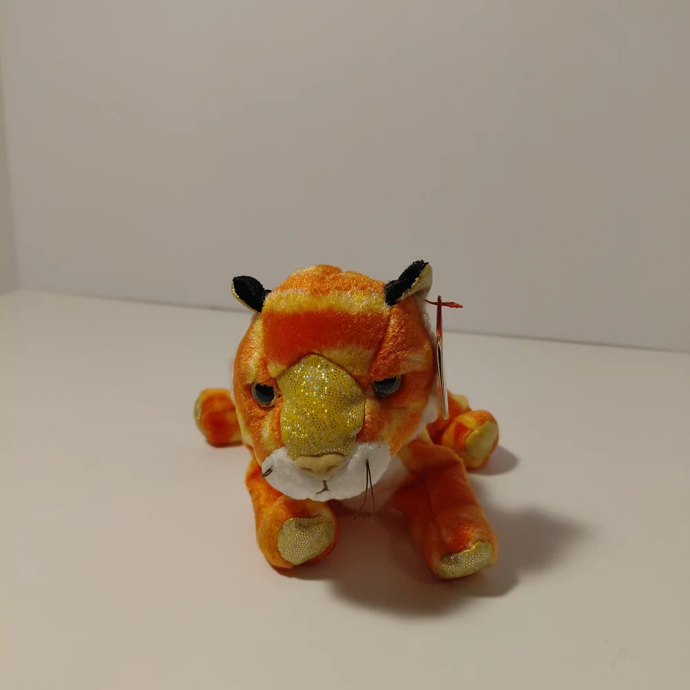 Ty Orange and Yellow Striped Stuffed Tiger